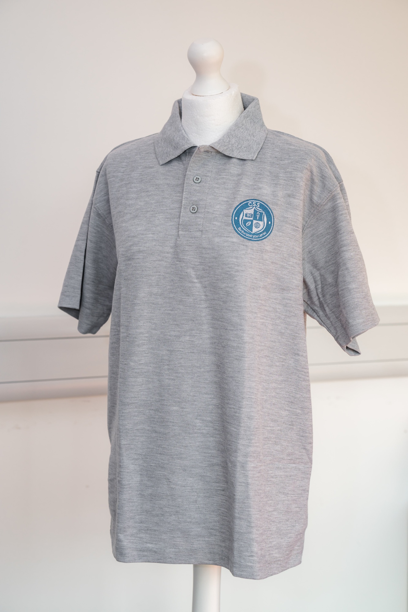 Grey Branded Polo Top